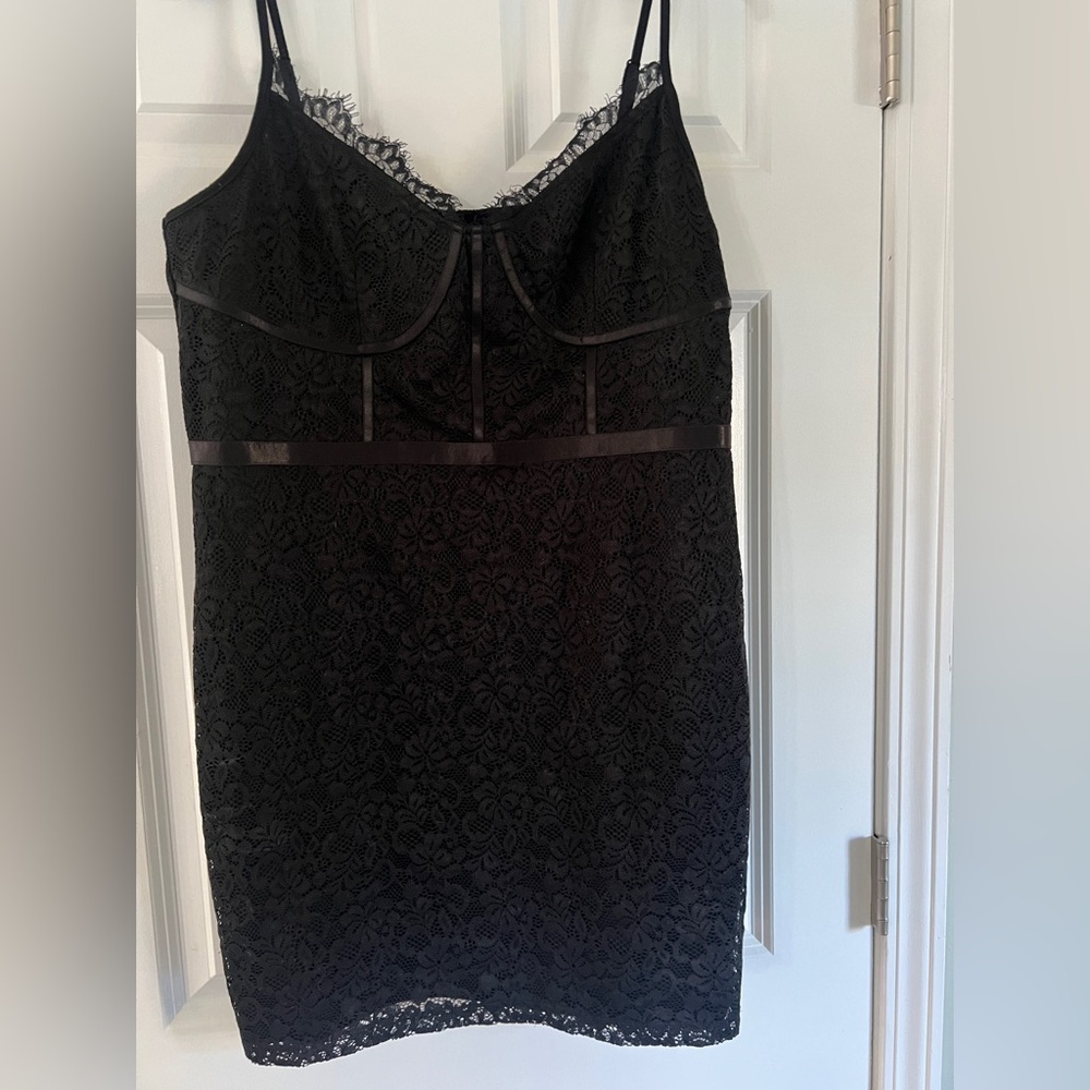 City Chic Black Lace Mini Dress
